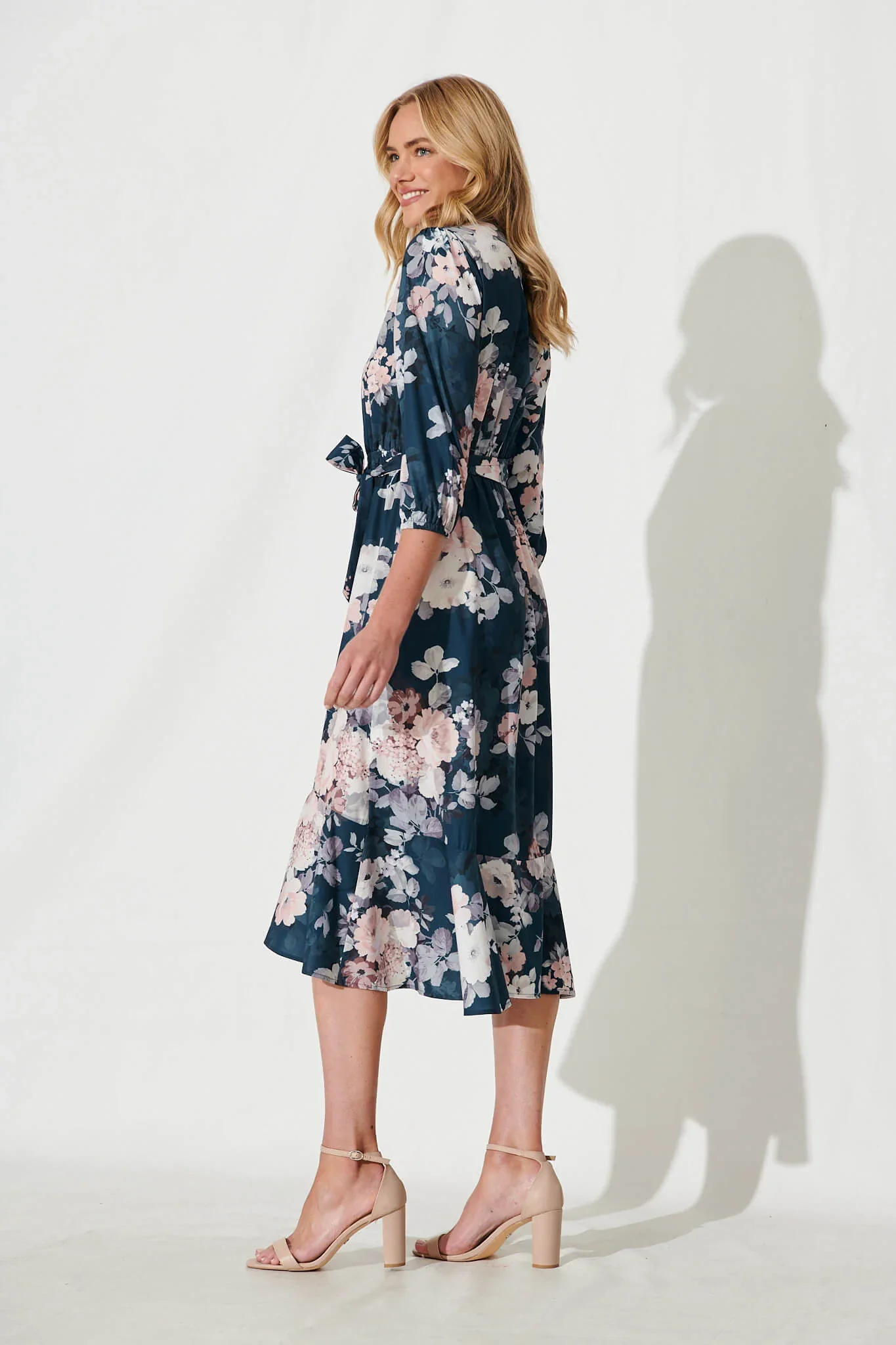 Jemimah Midi Teal Blush Floral - Imagem 3