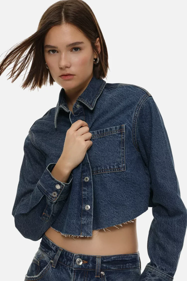 Cropped denim shirt - Imagem 3