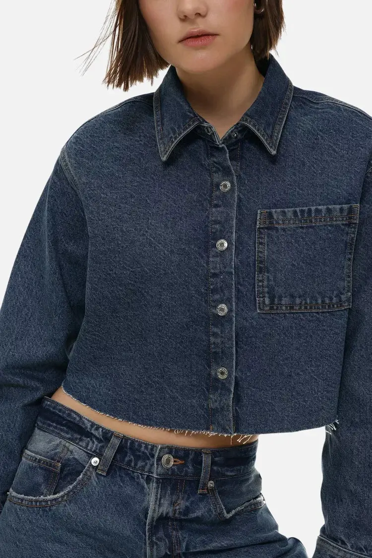 Cropped denim shirt - Imagem 4