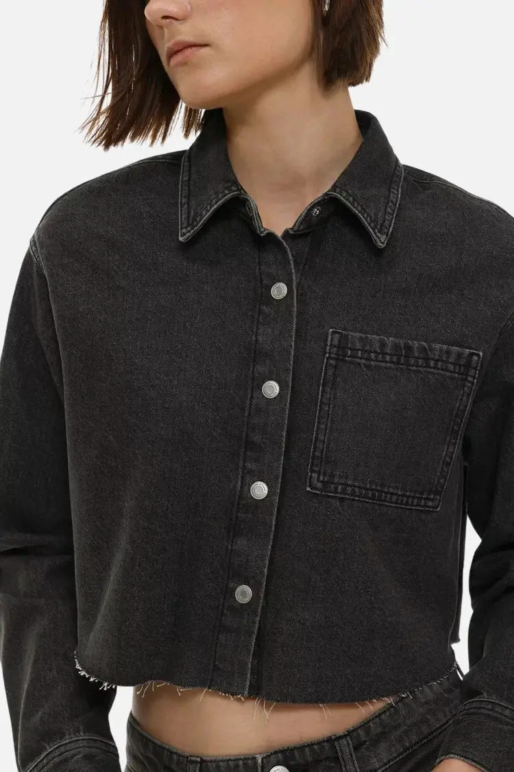 Cropped denim shirt - Imagem 6