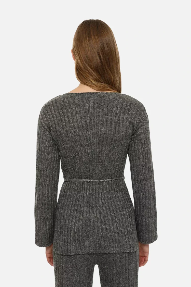 Long belted sweater - Imagem 2
