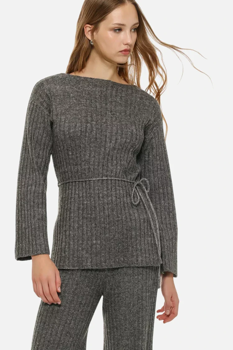 Long belted sweater - Imagem 3