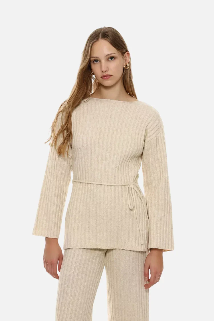 Long belted sweater - Imagem 5
